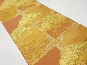 リサイクル　格天井に松模様織出し袋帯